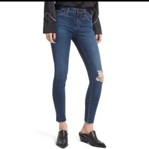 AG Adriano Goldschmied The Farrah Skinny Ankle High Rise Distressed Jeans
